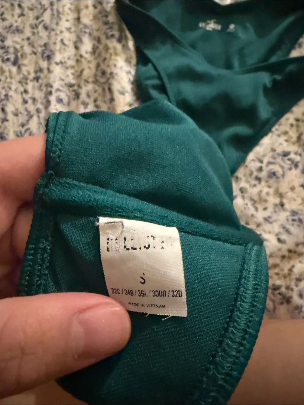 Hollister Deep Teal Ribbed Underwire Bikini Set